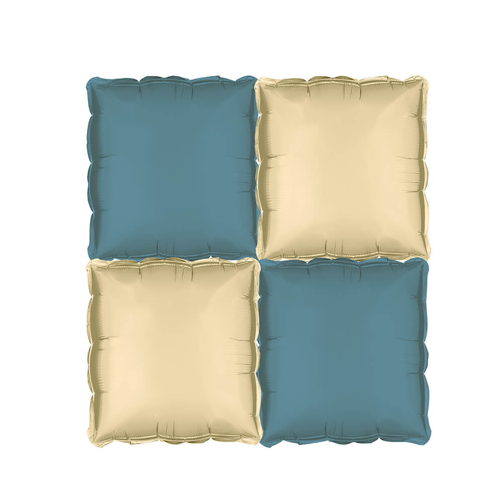 Folienballon Vorhang - 35 x 35 cm - doppelseitig Marineblau-Beige 4 Stk.