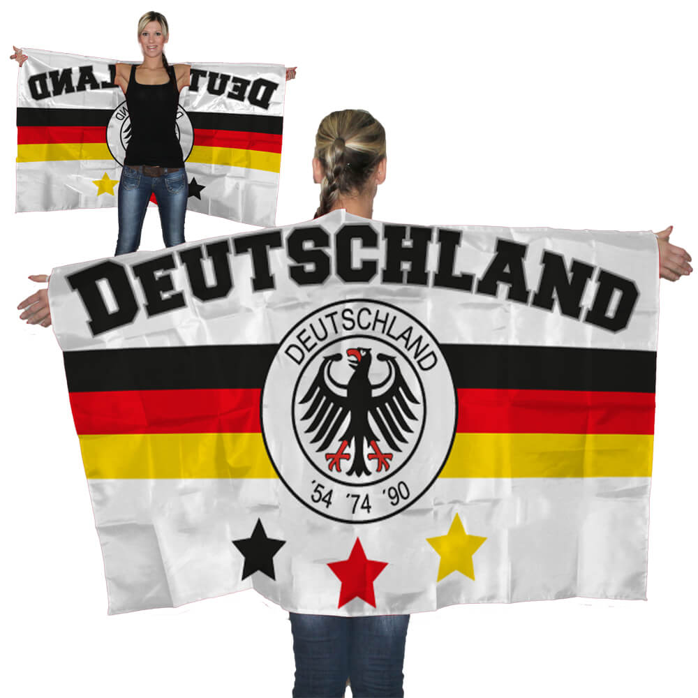 Flaggenumhang Deutschland Weiß mit Adler, 150 x 90 cm