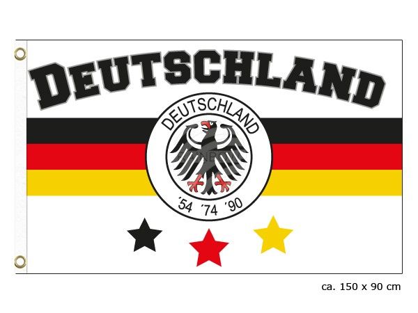 Deutschland Flagge Weiß mit Adler - 150 x 90 cm
