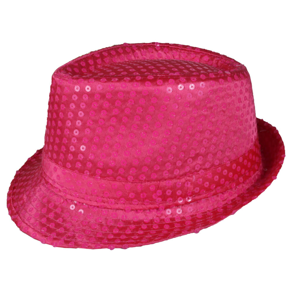Hut mit Pailletten Pink
