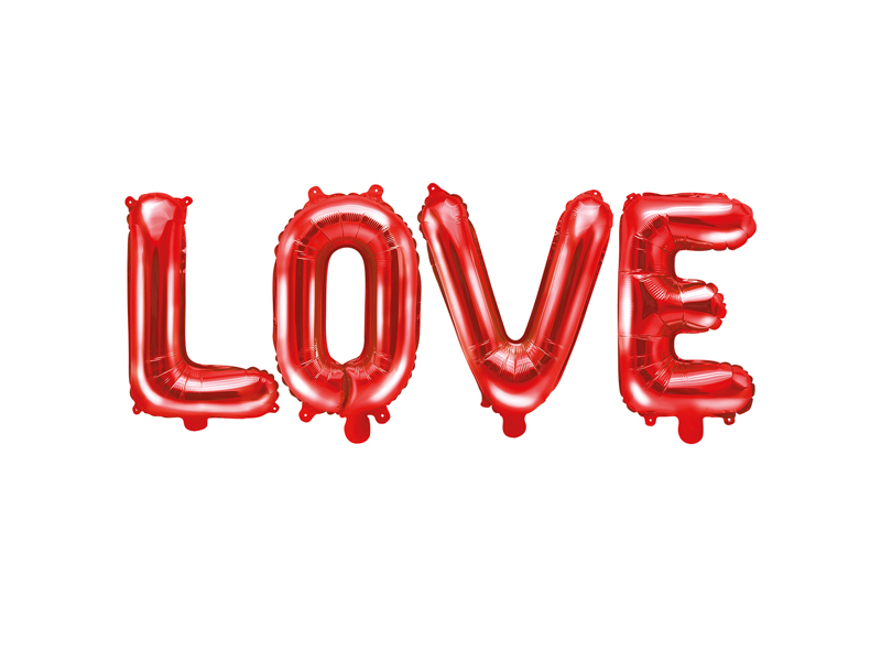 Folienballon Love, Rot, 140x35cm