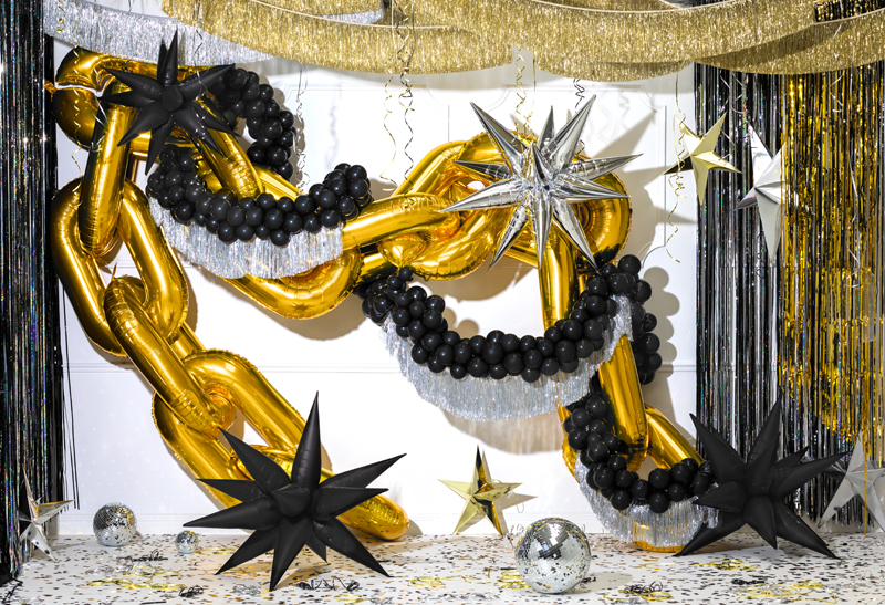 Folienballon Black Star 3D, 95cm
