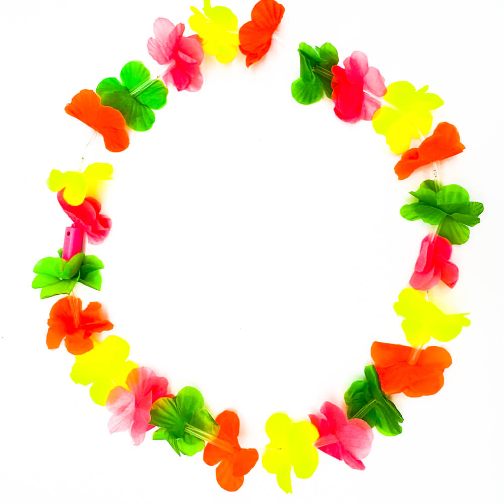 Neon UV LED Hawaiikette - Bunt