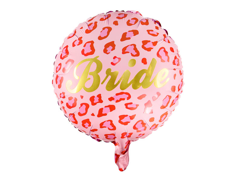 Folienballon Bride, 45 cm - Leopard-Rot/Pink