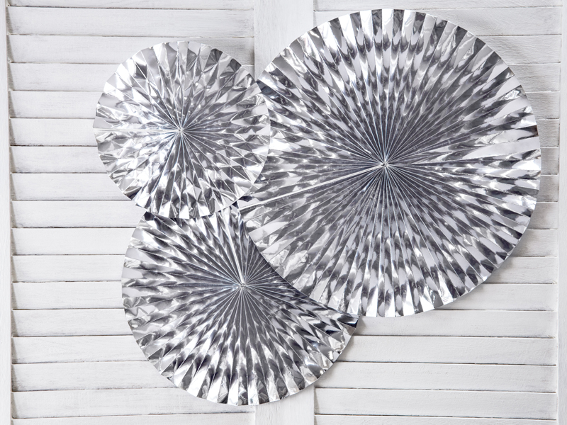 Fächer - Silber, 23 - 40 cm, 3er Set
