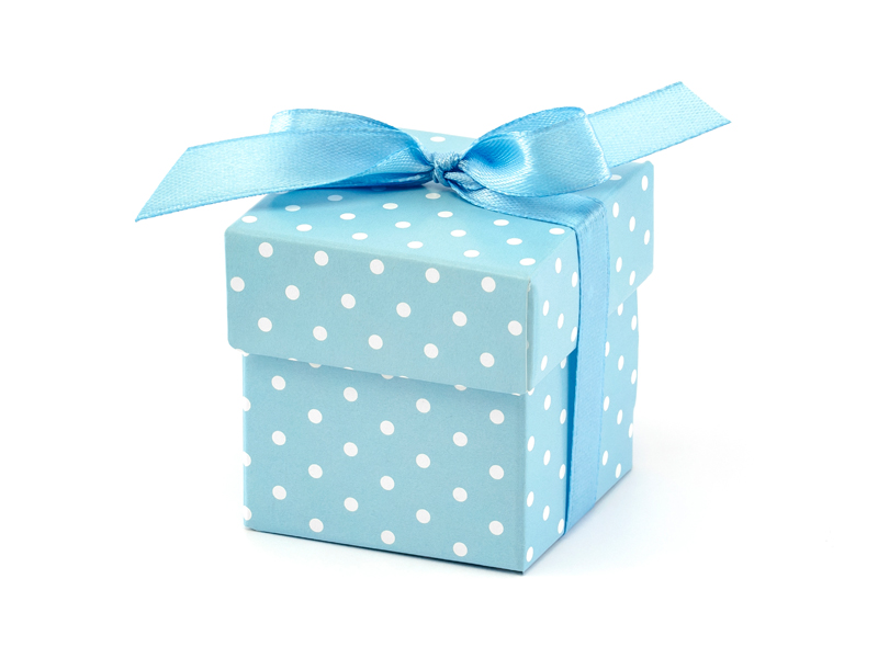 Box mit Punkten, Himmelblau - 10 Stück