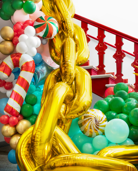 Ballongirlande Goldkette,  6,7m x 0,86 cm