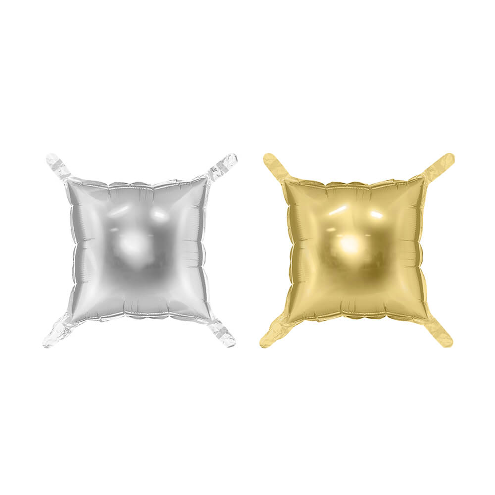 Folienballon Vorhang - 35 x 35 cm - doppelseitig Silber-Gold 4 Stk.