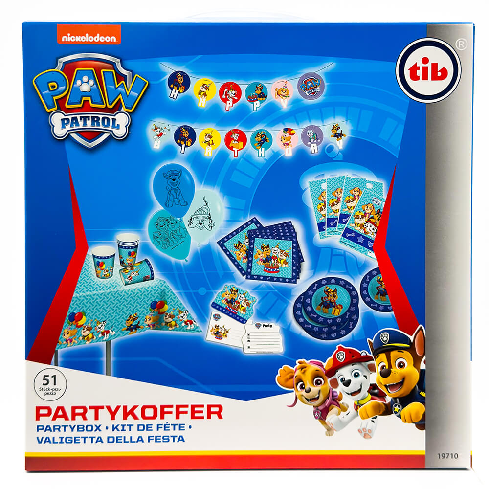 Partykoffer Paw Patrol, für 6 Personen, 51 Teile