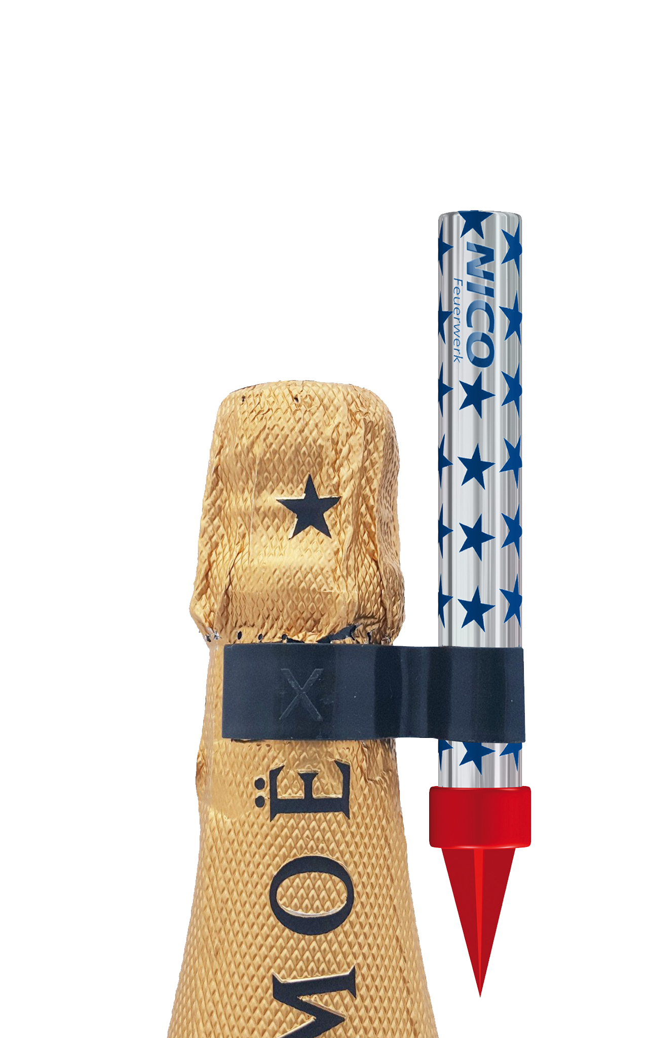 Flaschen-Feuerwerk Halter 1Fach, 36 Stk