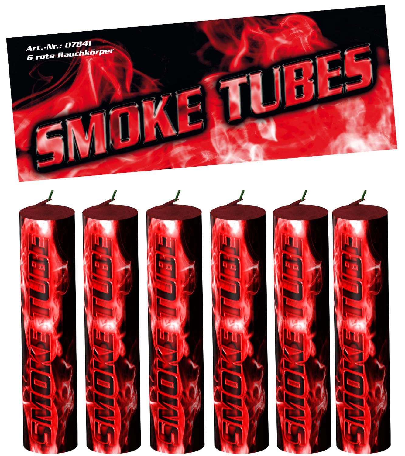 Smoke Tubes/ Rauchfackeln 6er Beutel Rot