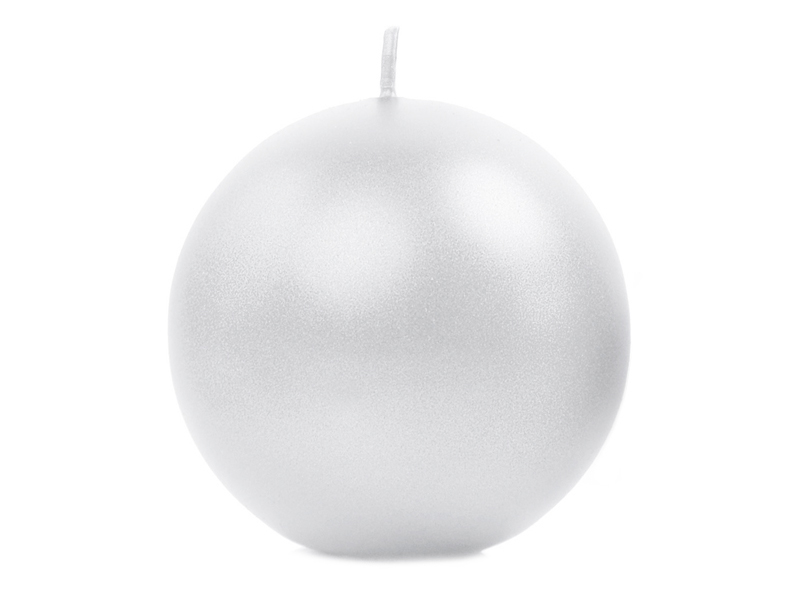 Kerzenkugel, Metallic Pearl, 8 cm - 6er Set