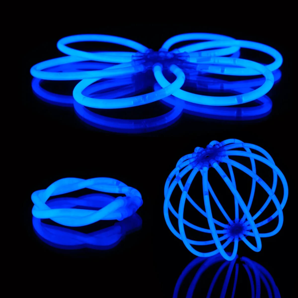 Knicklichter 100er Pack -mit 100 Verbindern, Blau