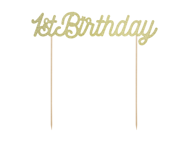 Tortenaufsatz 1. Birthday Gold, 21 cm