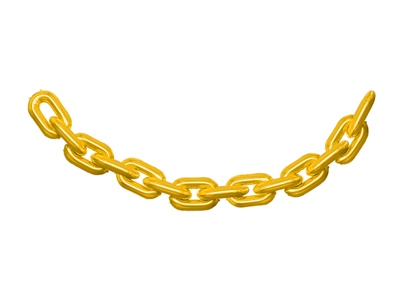 Ballongirlande Goldkette,  6,7m x 0,86 cm