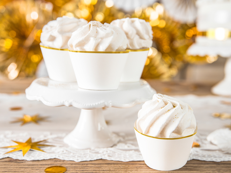Cupcake-Wraps Mix, weiß / hellrosa 6 Stk