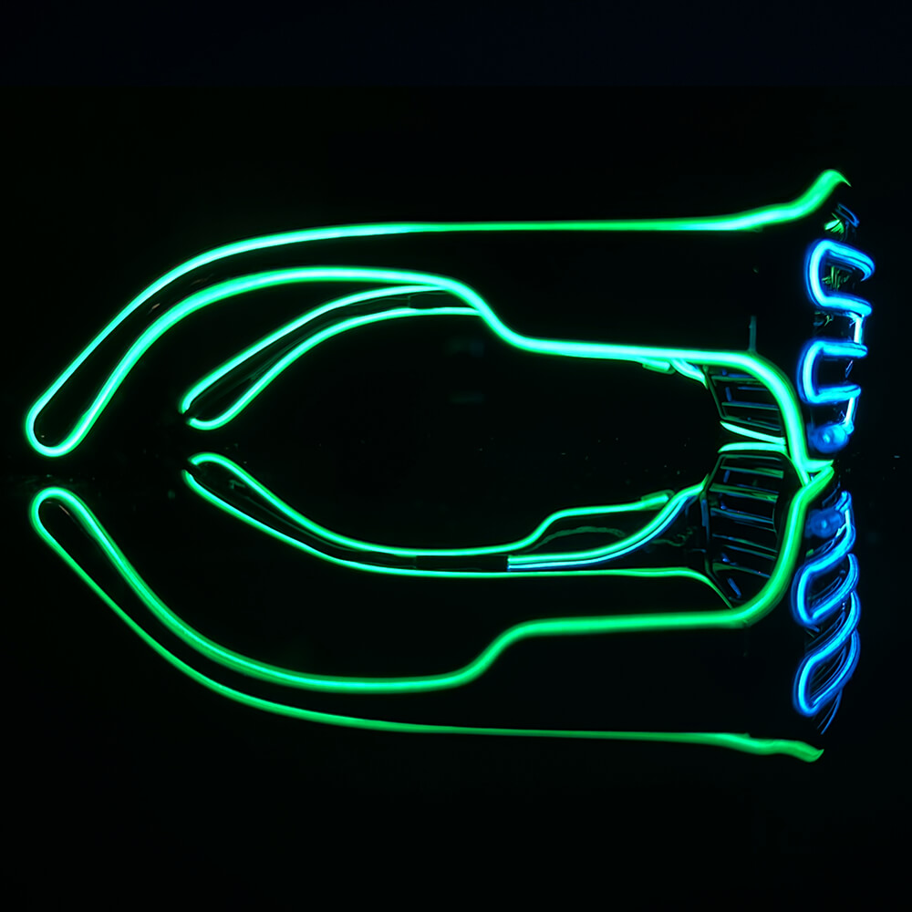 BLINXS EL Neon-Brille, Grün - Blau