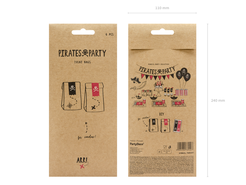 Piraten-Geschenktüten, 6 Stk.
