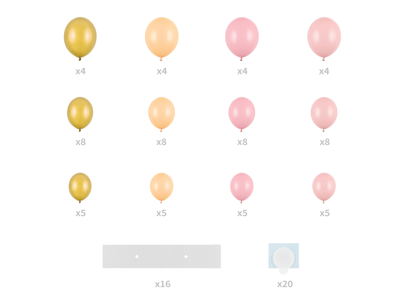Ballongirlande mit Herzrahmen, rosa, 160 cm
