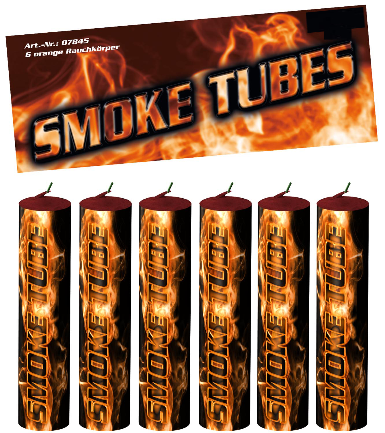Smoke Tubes/ Rauchfackeln 6er Beutel Orange