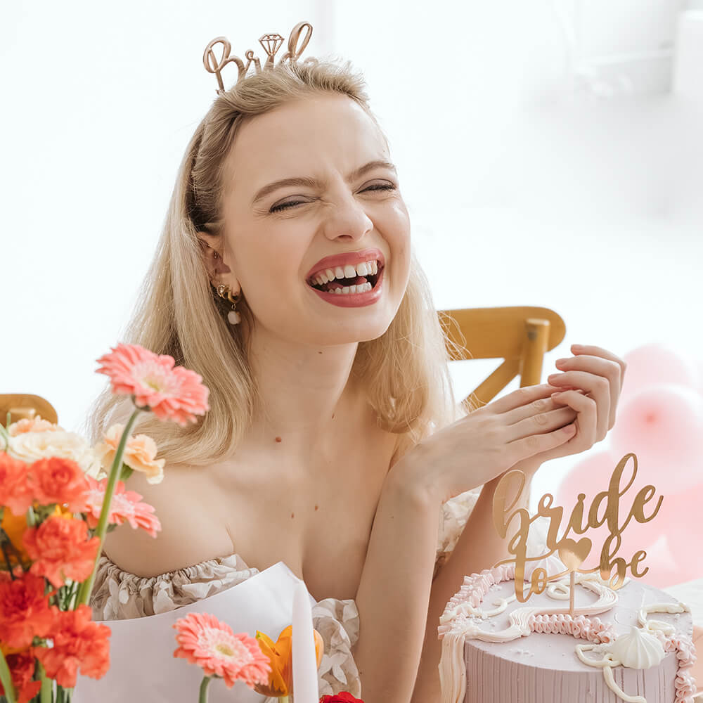 Haarreifen aus Metall, Bride, roségold