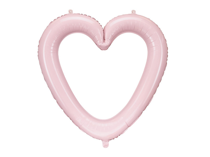 Folienballon Herz-Rahmen, 86 x 83,5 cm - Rosa