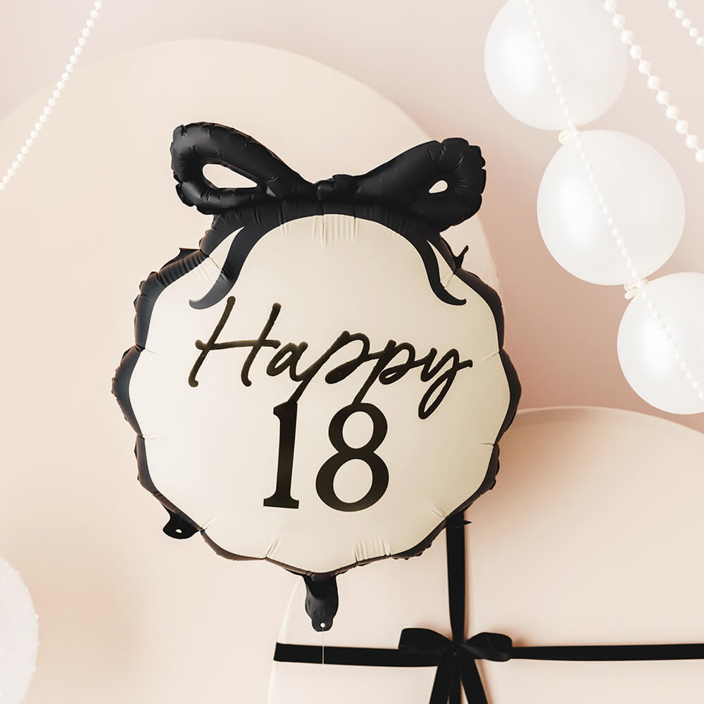 Folienballon Happy 18, 45 cm