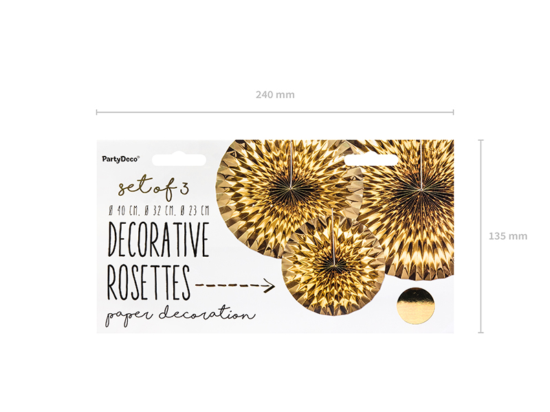 Fächer - Gold 20 - 40cm, 3er Set
