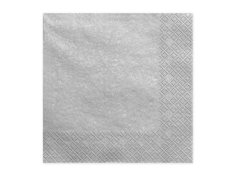 Servietten Silbermetallic, 33x33 cm, 20 Stk.