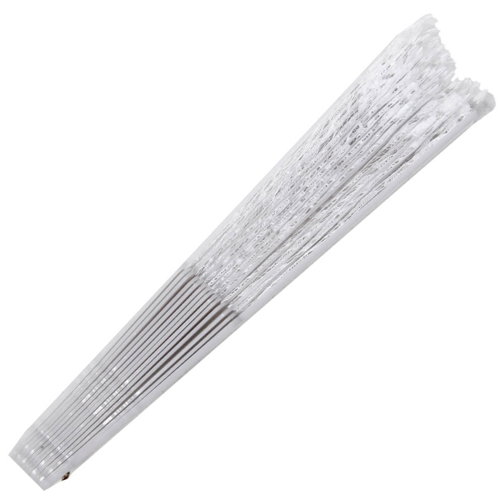 Windfächer weiß transparent Länge ca. 23 cm, Spannweite ca. 43 cm