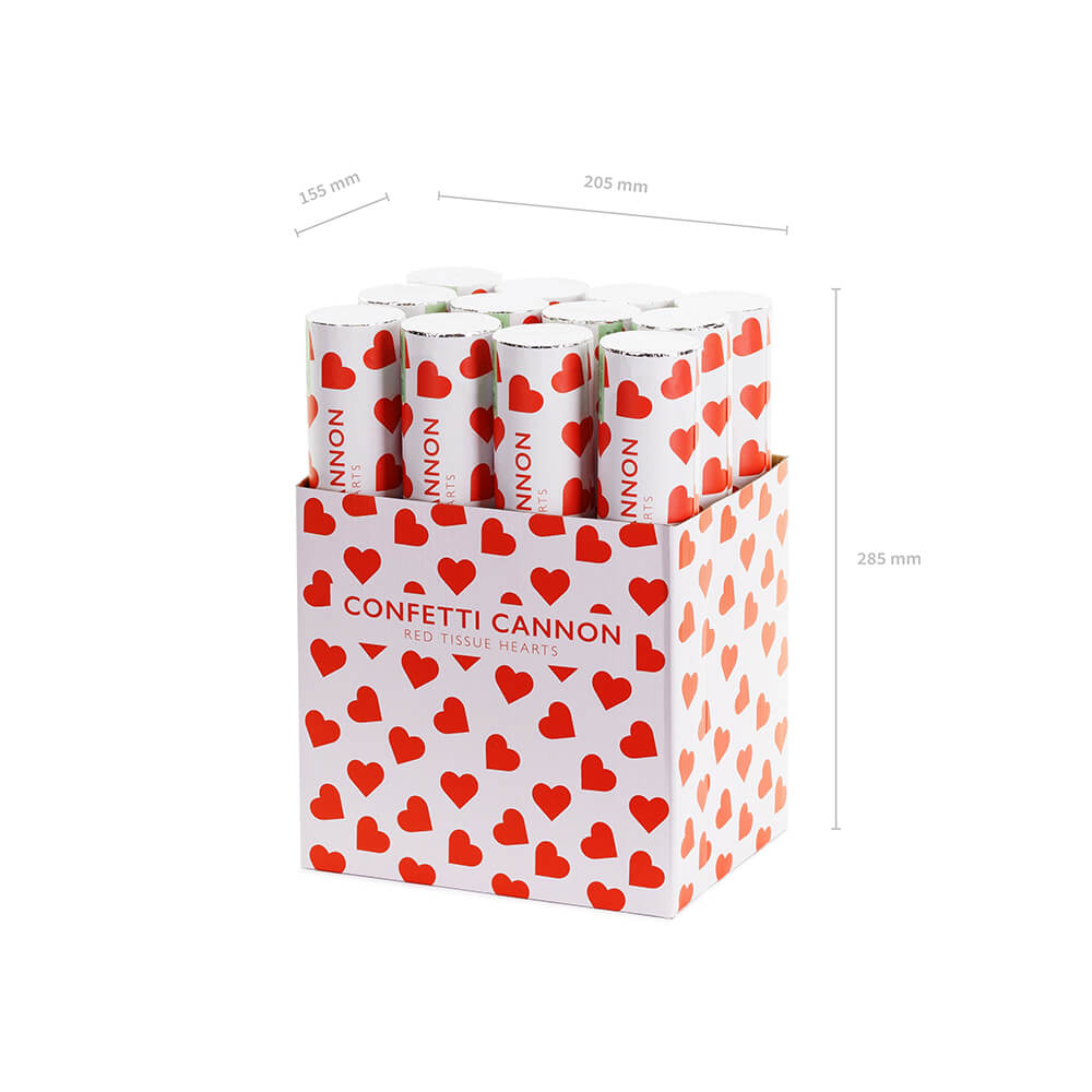 Party Popper rote Herzen 28 cm