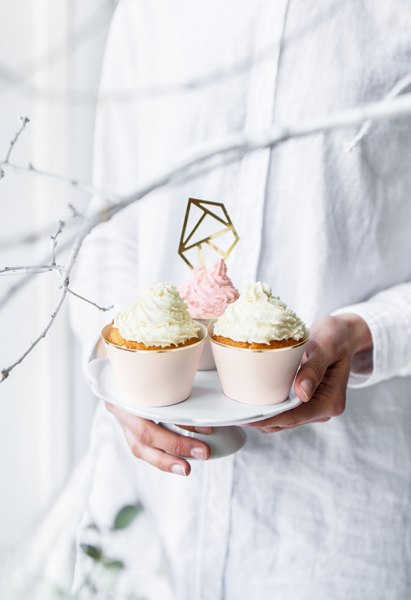 Cupcake-Wraps hellrosa, 6 Stk