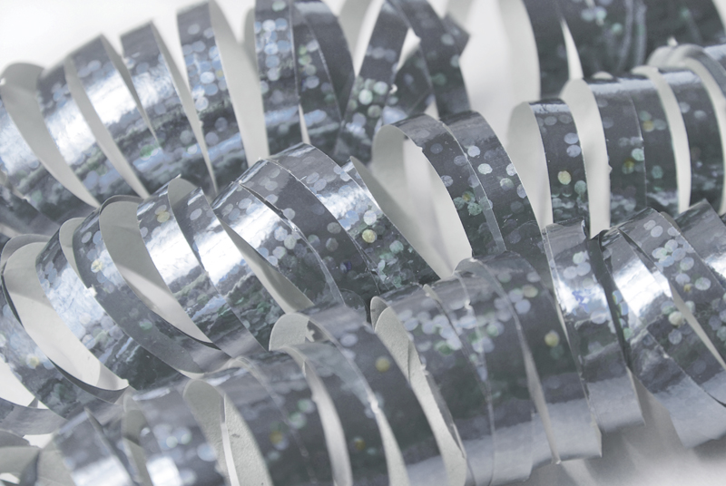 Luftschlange Holographisch Silber, 3.8