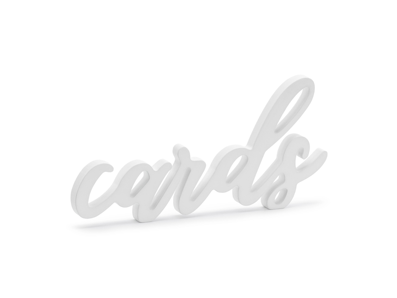 Schriftzug aus Holz "cards " Weiß, 20x10cm