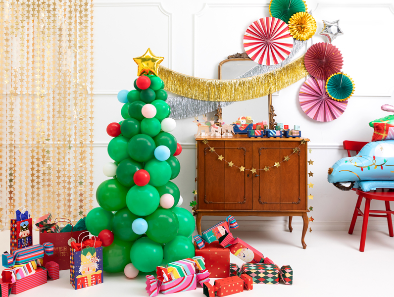 Ballonstrauß Weihnachtsbaum, 161 x 65 cm