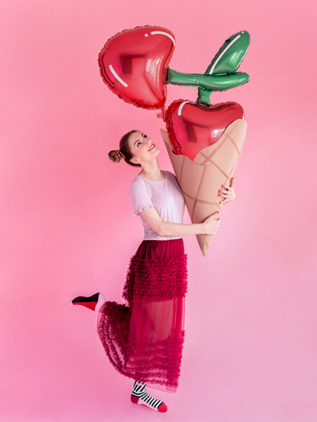 Folienballon Kirsche Rot, 88cm