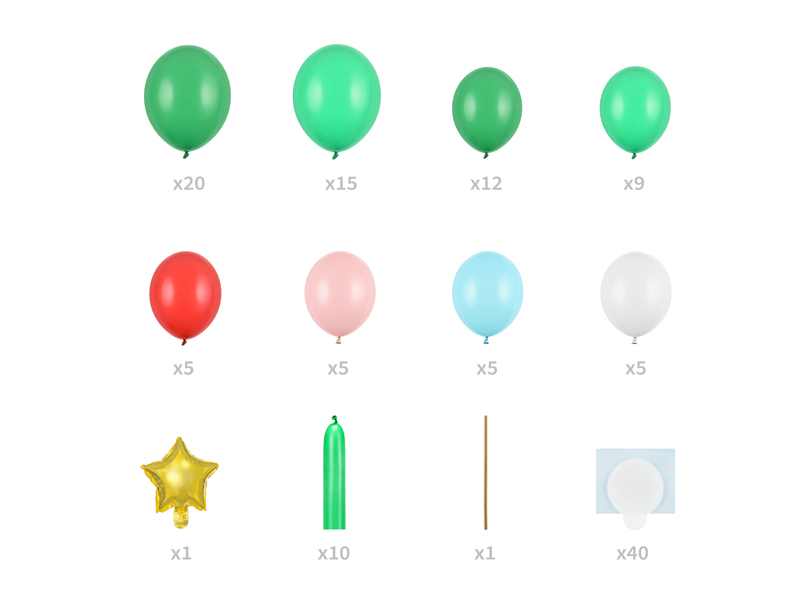 Ballonstrauß Weihnachtsbaum, 161 x 65 cm