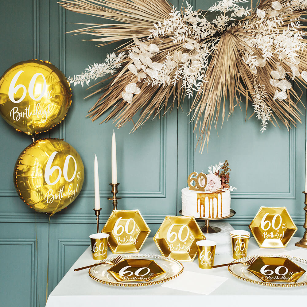Folienballon 60th Birthday Gold, 45 cm