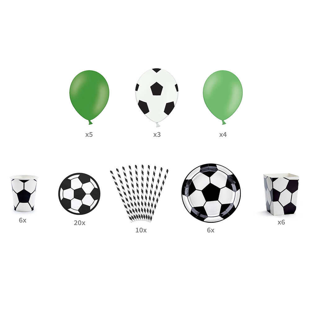 Partykoffer Fußball, für 6 Personen, 60 Teile