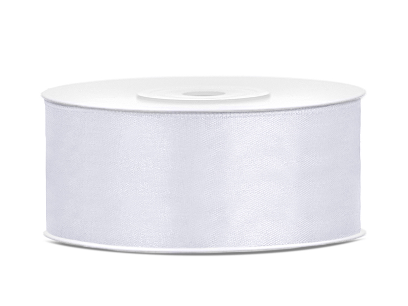 Satinband, weiß, 25 mm / 25 m