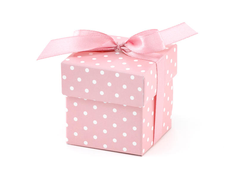 Box mit Punkten, Rosa - 10 Stück