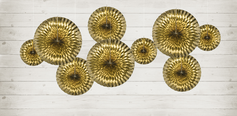 Fächer - Gold 20 - 40cm, 3er Set