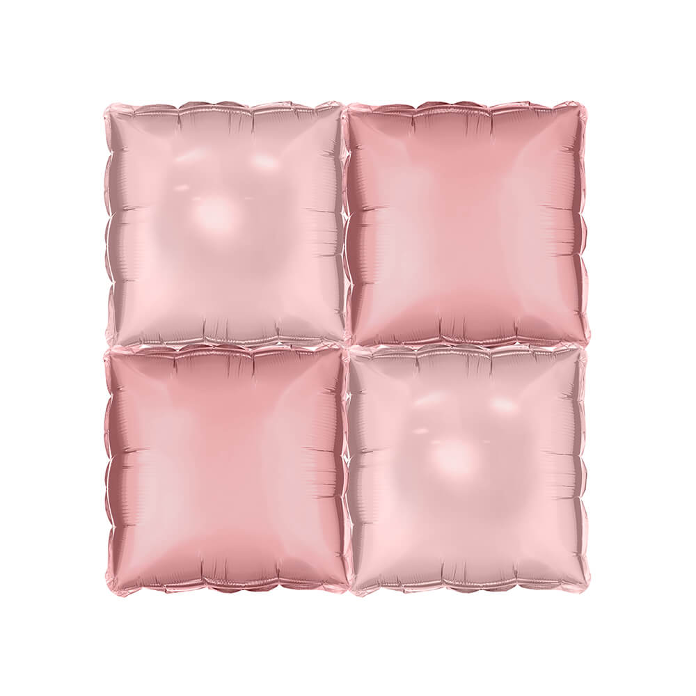 Folienballon Vorhang - 35 x 35 cm - doppelseitig Staubig Rosa 4 Stk.