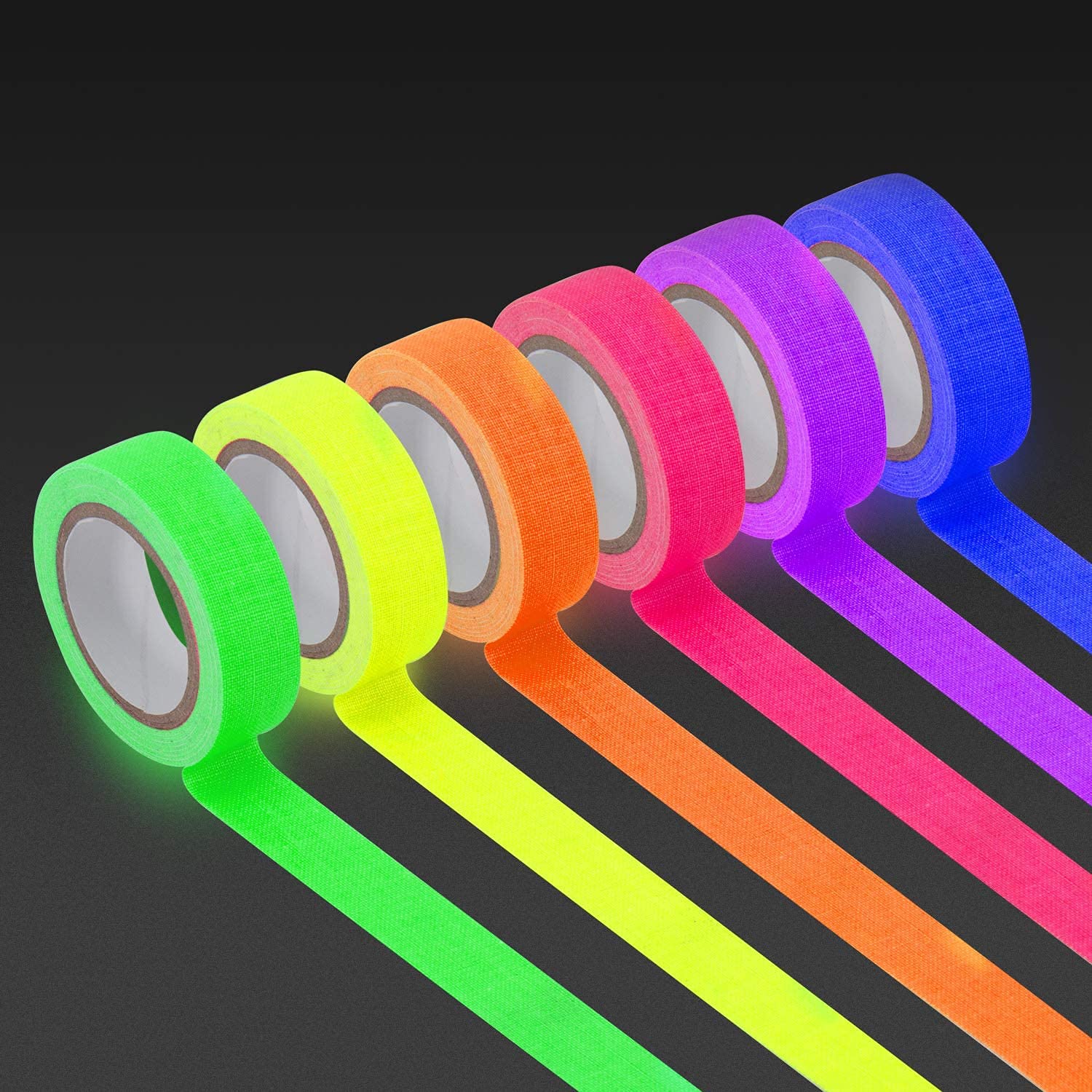 UV Klebeband 4 x 19mm x 25m, 4 x 50mm x 25m, 8er Set - Bunt