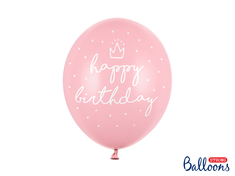 Luftballons Happy Birthday Pink 30cm, 6 Stk
