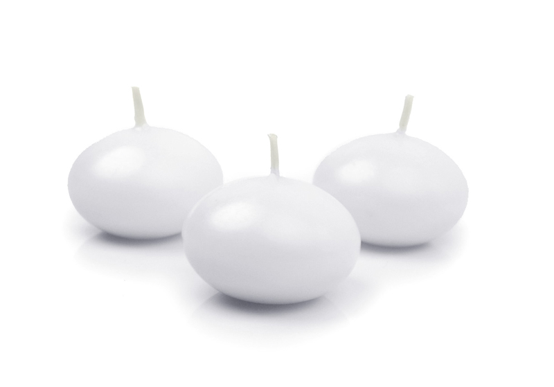 Schwimmkerze Matt Weiß, 5 cm - 10er Set