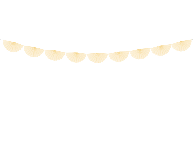 Fächergirlande Creme, 3m