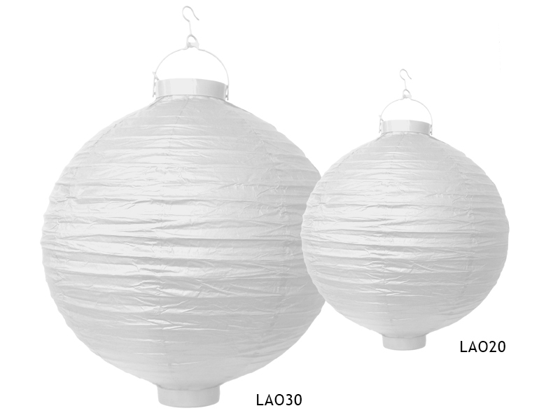 Papierlaterne inkl. LED, Weiß, 30 cm