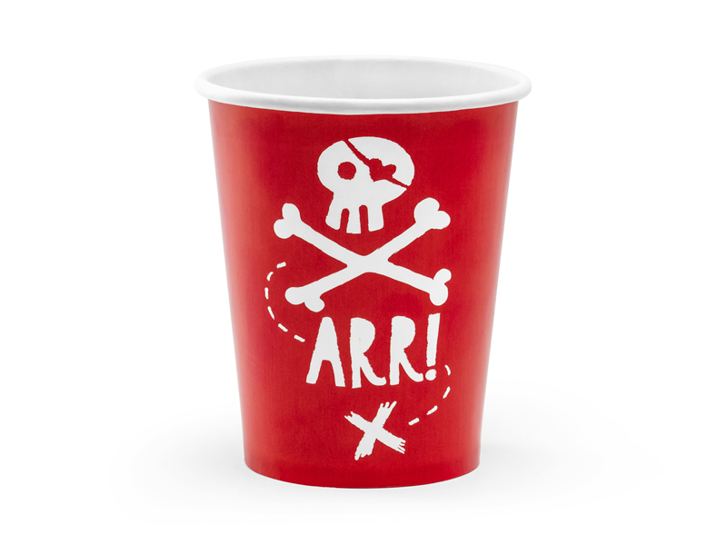 Becher Piratenparty rot 220ml, 6 Stk