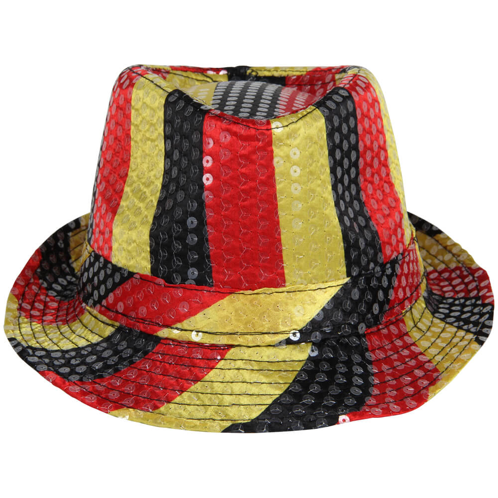 Hut mit Pailletten "Deutschland" - Schwarz-Rot-Gold